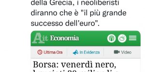 Il più grande successo dell'euro: presto i neoliberisti lo diranno anche dell'Italia
